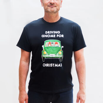 Mens 'Driving Gnome For Christmas' T Shirt, 4 of 5