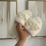 Bride To Be Fluffy White Pearl Slippers, thumbnail 1 of 8