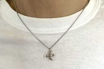 Silver Flying Bird Envelope Charm Necklace, 5 of 6