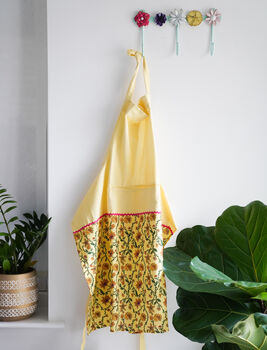 Bahar Floral Aprons In Yellow, 3 of 4