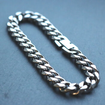 Thick Curb Chain Bracelet 8mm 316 Stainless Steel, 9 of 9
