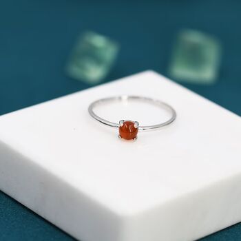 Genuine Red Carnelian Ring In Sterling Silver, 2 of 10