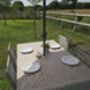 Hedgerow Haze Outdoor Tablecloth With Parasol Hole, thumbnail 4 of 5