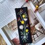 Hand Embroidered Flower Bouquet On Linen Bookmark, thumbnail 4 of 5