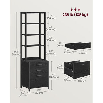Filing Cabinet With Drawers And Open Shelves, 2 of 7