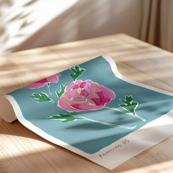 Peonies Hand Painted Art Print, 4 of 6