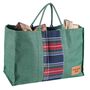 Personalised Green Jute And Tartan Log Bag, thumbnail 2 of 6