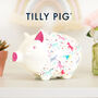Tilly Pig Unicorn And Rainbows Piggy Bank, thumbnail 2 of 9