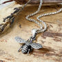 Sterling Silver Oxidised Bee Necklace, thumbnail 1 of 5