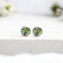 Sterling Silver August Peridot Birthstone Stud Earrings, thumbnail 1 of 9