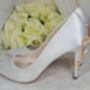 Ivory Floral Bridal Shoes With Matching Bag, thumbnail 4 of 8