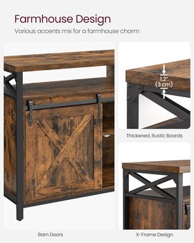 Tv Stand Cabinet 65 Inch Barn Doors Farmhouse Design, 8 of 8