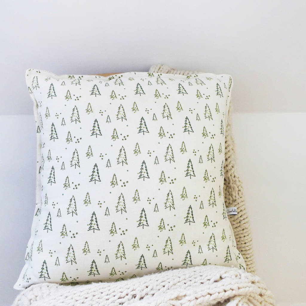 Nordic Trees Linen Cushion, 1 of 5