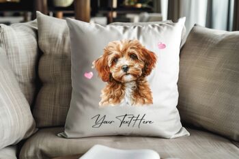 Personalised Cavapoo Hearts Cushion Cover Gift, 2 of 2