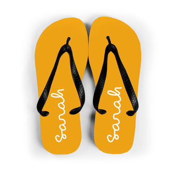 Personalised Yellow Summer Style Flip Flops, 4 of 6