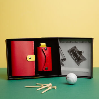 Personalised Leather Golf Hero Gift Set, 6 of 10