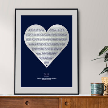 Personalised Morse Code Song Lyric Heart Print, 4 of 4