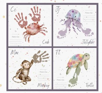 Hardcover Hand Print Baby Giftboxed Memory Book, 3 of 6