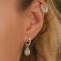 August Birthstone Peridot Sterling Silver Huggie Hoop Earrings, thumbnail 1 of 11