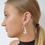 Ribbon Teardrop Curved Sterling Silver Hoop Earrings, thumbnail 1 of 7