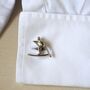 Skiing Cufflinks Silver Skier Design Gift For Winter Sports Lovers, thumbnail 1 of 5
