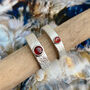 Garnet January Birthstone Ring Textured Sterling Silver, thumbnail 6 of 8
