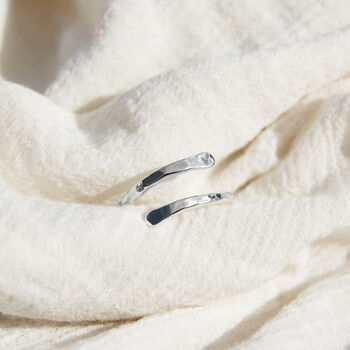 Dainty Adjustable Wrap Around Silver Ring, 3 of 6