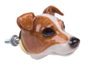 Porcelain Jack Russell Drawer Pull, 2 of 2