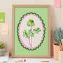 Sweet Pea Art Print Green, thumbnail 4 of 5