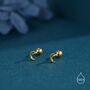 Sterling Silver Tiny Moon Screw Backs Earrings, thumbnail 2 of 9