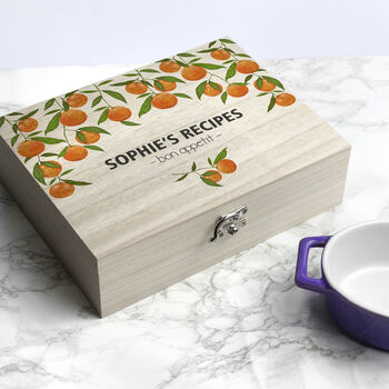 Personalised Orange Grove Recipe Box, 7 of 10