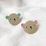 Bear Hug Turquoise Enamel Pin Badge, thumbnail 4 of 11