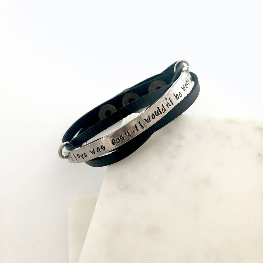 Personalised Leather Bracelet By Malleo | notonthehighstreet.com