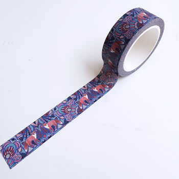Blue Dusk Fox Washi Tape 15mm, 6 of 6