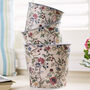 Set Of Three Victoria Floral Planters, thumbnail 2 of 4