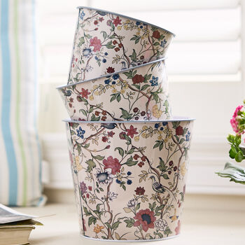 Set Of Three Victoria Floral Planters, 2 of 4