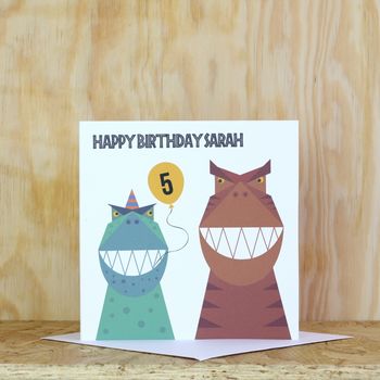 Little Dinosaur Kids Birthday Card, 2 of 3