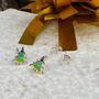 Christmas Tree Earrings In Sterling Silver, thumbnail 3 of 9