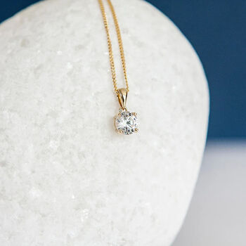 Genuine Cz Necklace In 9ct Gold, 2 of 12