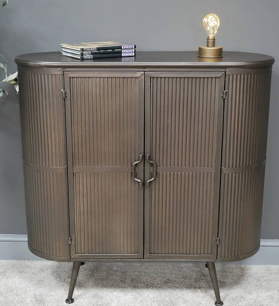 Industrial Oval Metal Cabinet, 1 of 3