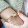 Real Pressed Forget Me Not Bangle In Gold Plating, thumbnail 2 of 11