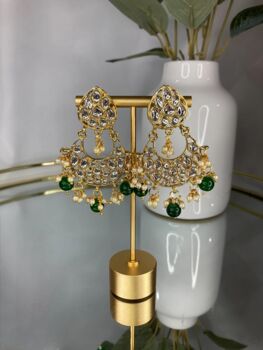 Emerald Kundan Long Beaded Set, 2 of 4