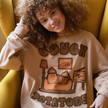 Couch Potatoes Women's Slogan Sweatshirt, 2 of 5