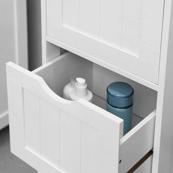 White Bathroom Cabinet With Three Drawers, 4 of 6