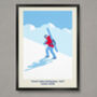 Personalised Powder Skier Walking Art Print, thumbnail 1 of 6