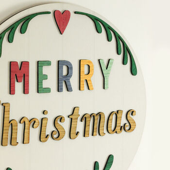 Merry Christmas Wooden Sign, 3 of 3