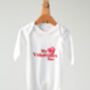 'My First Valentines' Embroidered Personalised Babygro Sleepsuit, thumbnail 3 of 4