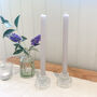 Ribbed Glass Candlestick Holders Set Of Two, thumbnail 2 of 7