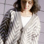 Grey Zig Zag Print Cardigan, thumbnail 2 of 7