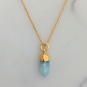 The 'En Pointe' Amazonite Gold Plated Necklace, 4 of 6